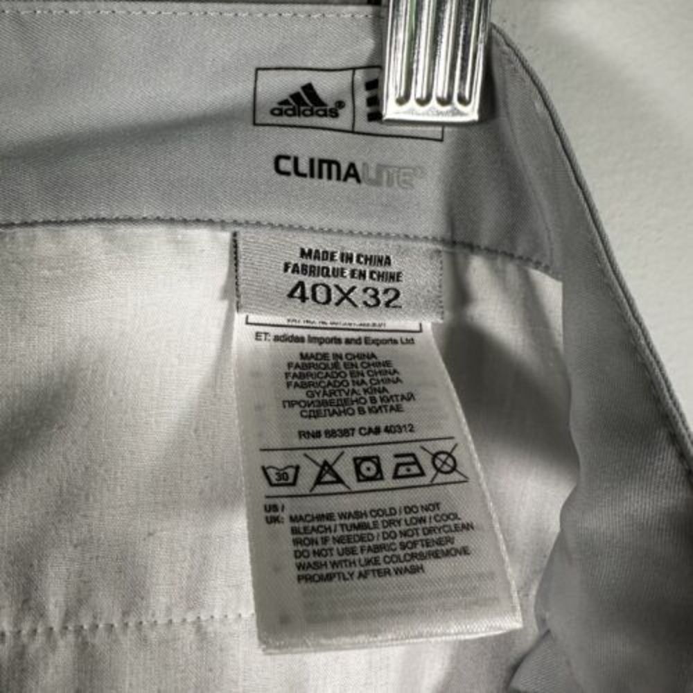 Adidas Golf Light Gray‎ Flat Front Climalite Wicking Chino Pants 40 X 32 - Picture 7 of 7